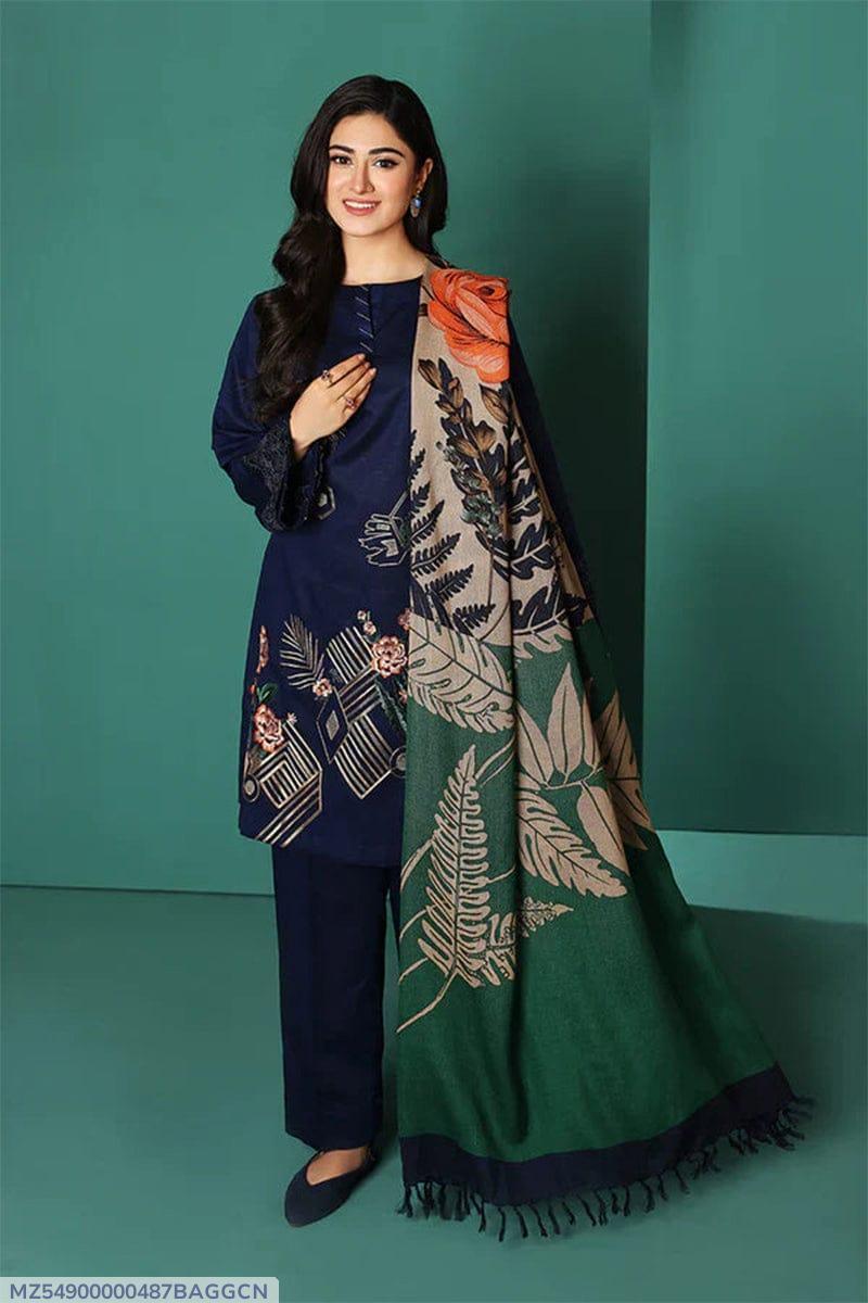 3 Pcs Women's Unstitched Embroidered Suit – Fashion Kahani