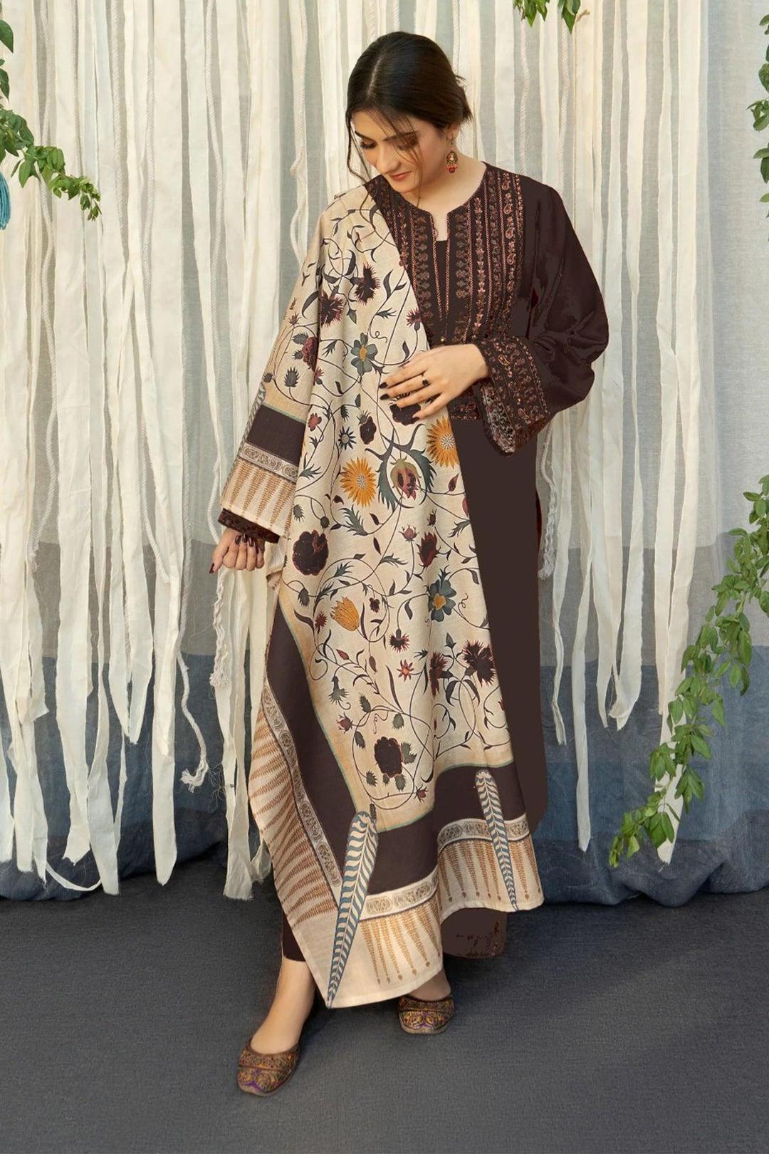3-Piece Women's Unstitched Embroidered Lawn Suit