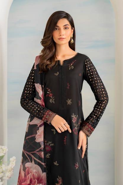 3 Pcs Women's Unstitched Embroidered Suit