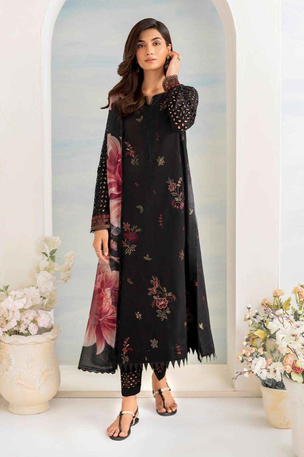 3 Pcs Women's Unstitched Embroidered Suit