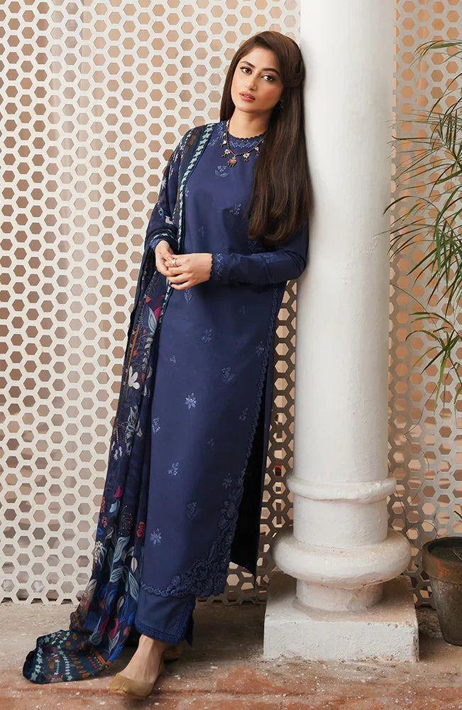 3-Piece Unstitched Embroidered Lawn Suit Eid Special