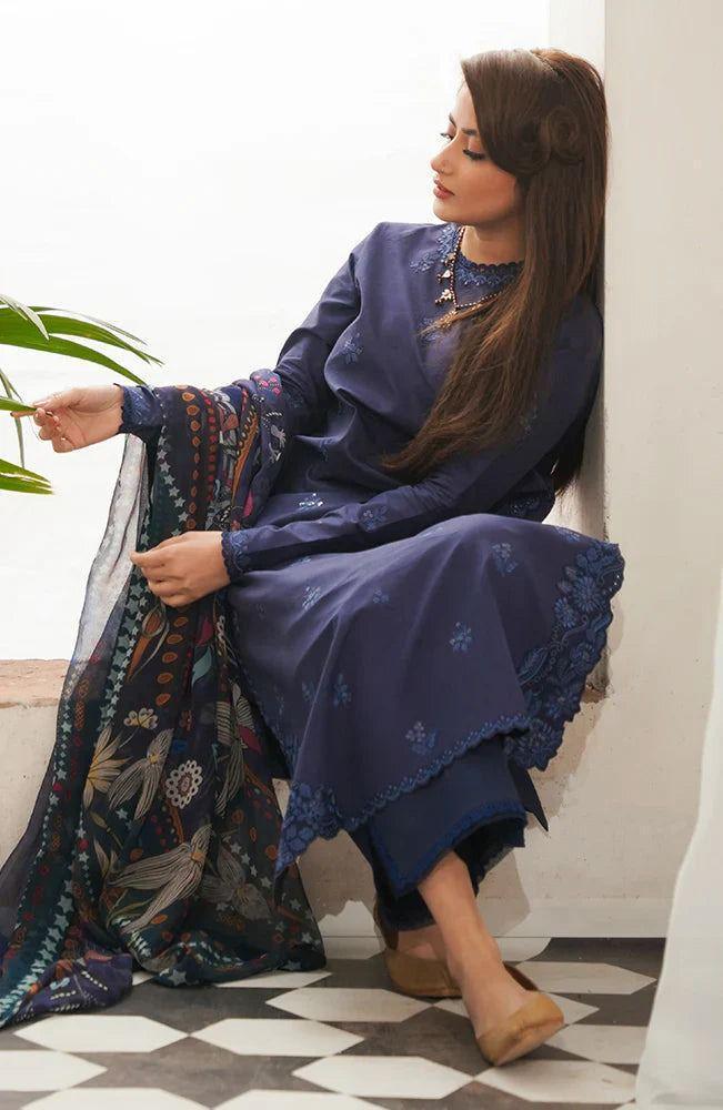 3-Piece Unstitched Embroidered Lawn Suit Eid Special