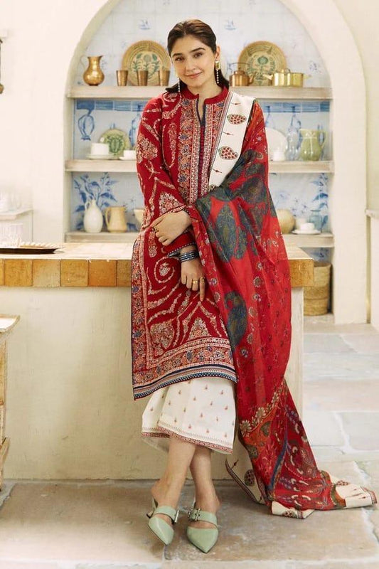 Eid Exclusive 3 Piece Unstitched Lawn Embroidered Suit