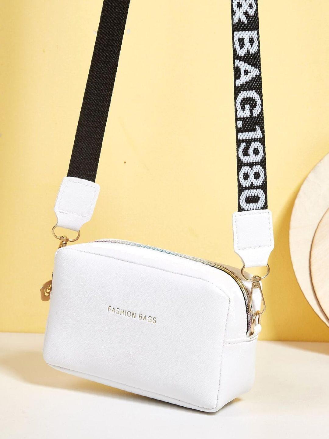 Girl's White PU Leather Minimal Crossbody Bag – Fashion Kahani
