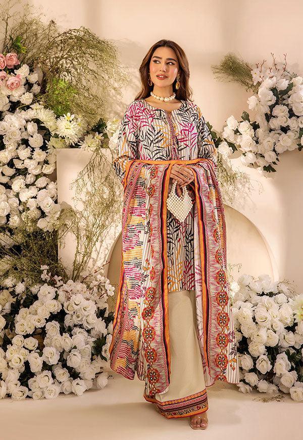 3Pc Digital Printed Unstitched Suit